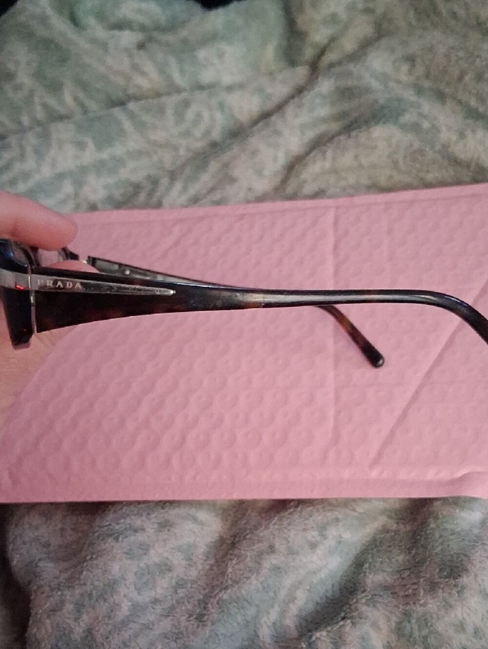 Prada Classic Rectangular Reading Glasses in Tortoiseshell - Picture 3 of 6